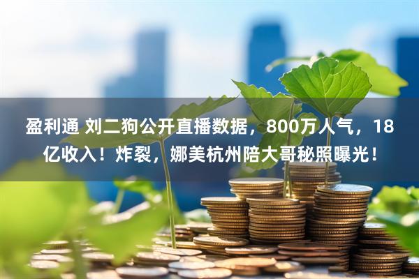 盈利通 刘二狗公开直播数据，800万人气，18亿收入！炸裂，娜美杭州陪大哥秘照曝光！