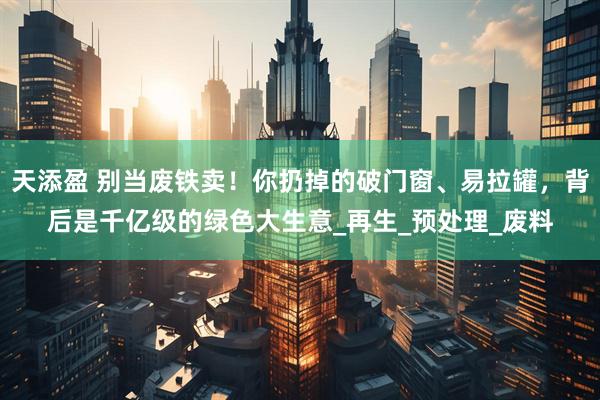 天添盈 别当废铁卖！你扔掉的破门窗、易拉罐，背后是千亿级的绿色大生意_再生_预处理_废料
